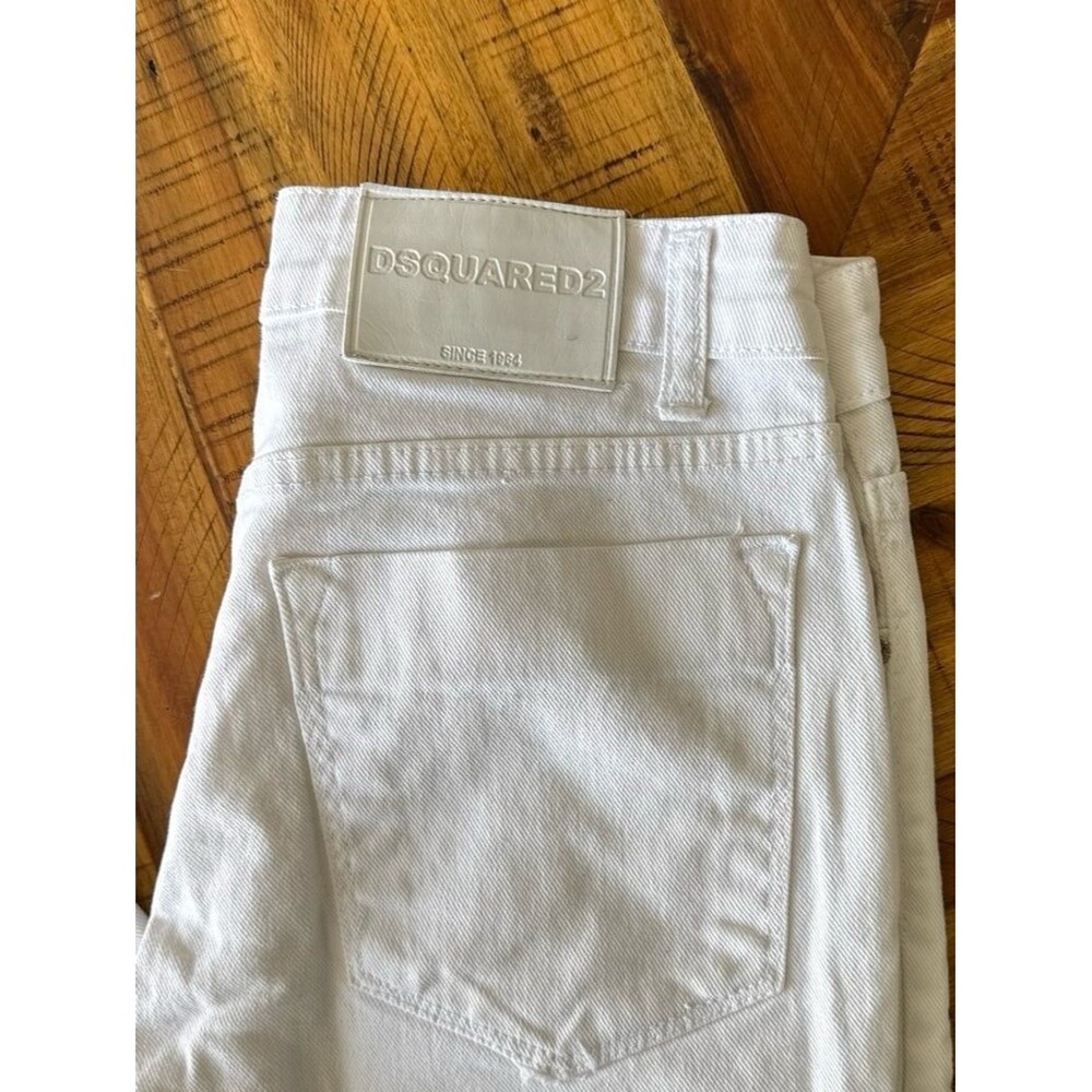 DSQUARED2 White Distressed Skinny Ripped Denim Jeans US 30x30 Y2K
